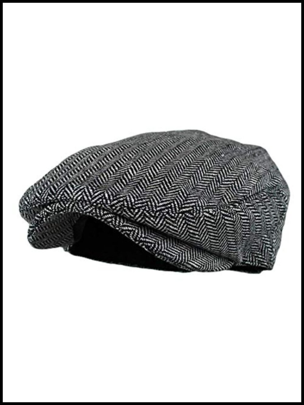 Men's Classic Herringbone Tweed Wool Blend Newsboy Ivy Cap Hat
